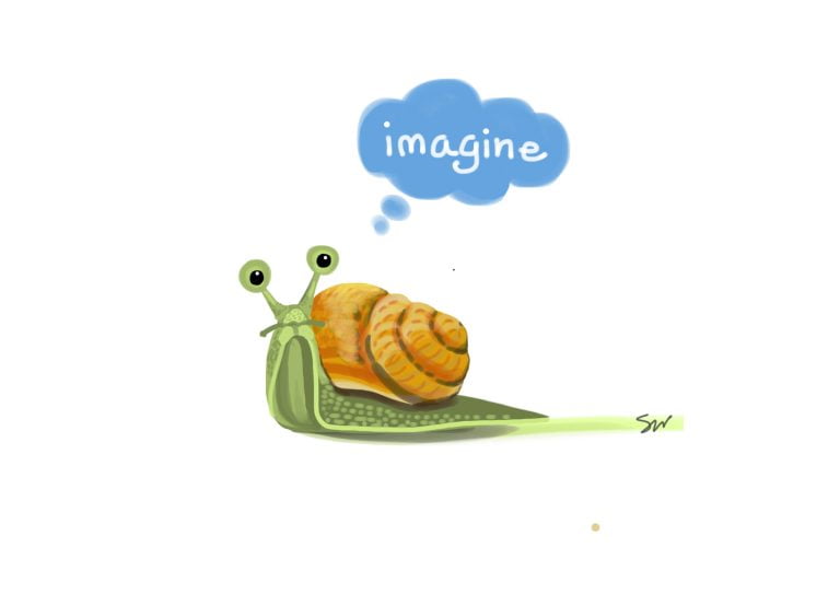 A snail thinking